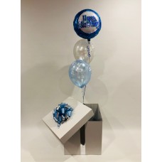 Happy Birthday Foil and 2 Printed Latex Balloons in a Box